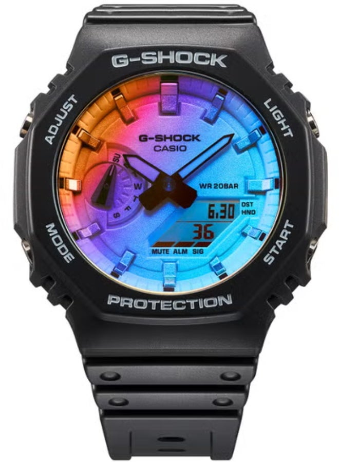 شوك ساعة G-SHOCK الرياضية للرجال - تصميم متدرج ملون GA-2100SR-1APRT - Image 3
